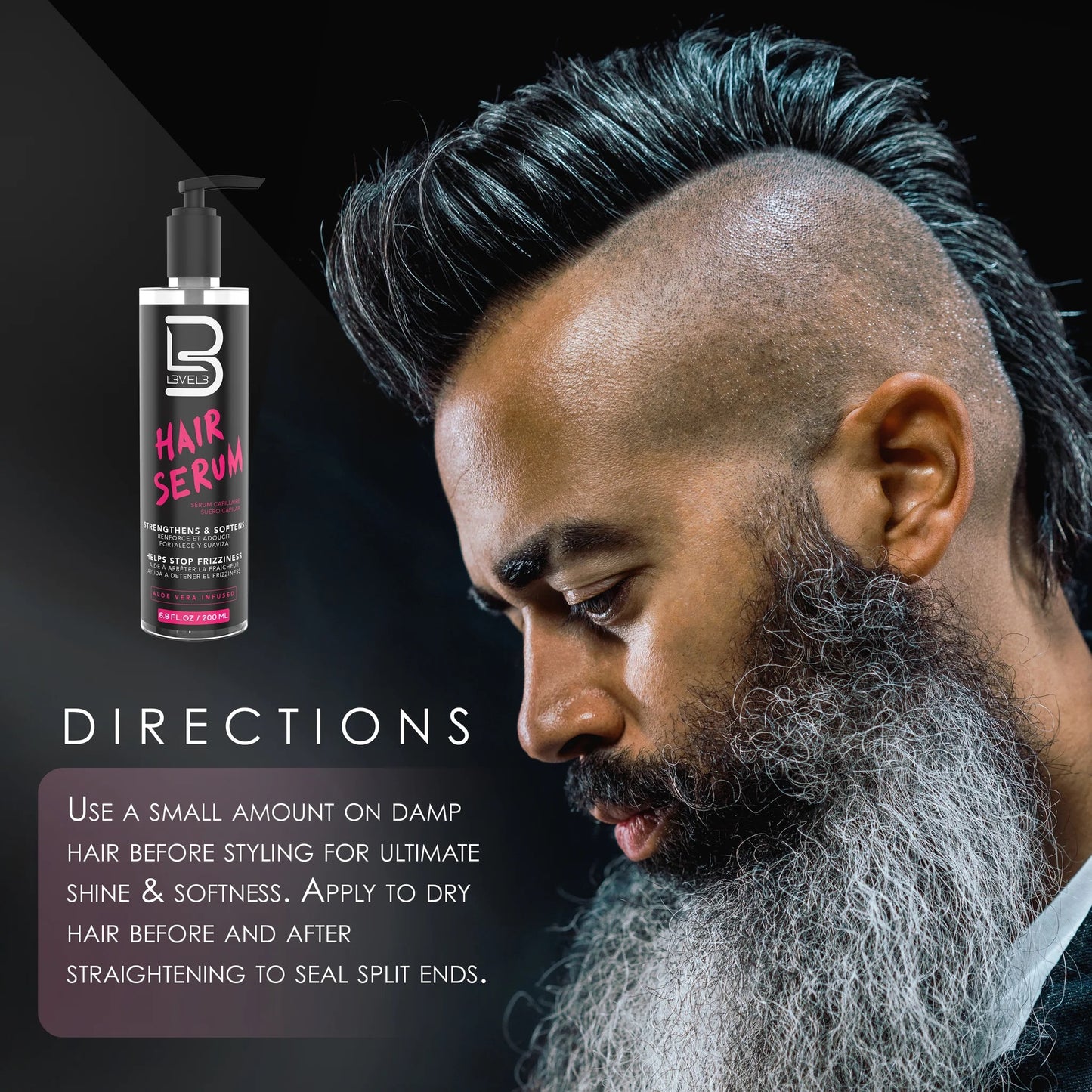 L3VEL3 Hair Serum - Shine & Anti-Frizz Treatment for Men