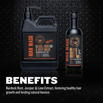GIBS Original Man Wash: Beard, Hair & Body Hydrator 12 oz