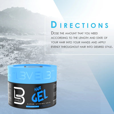 L3VEL3 Barber Hair Gel - Extreme Hold Men's Styling Gel